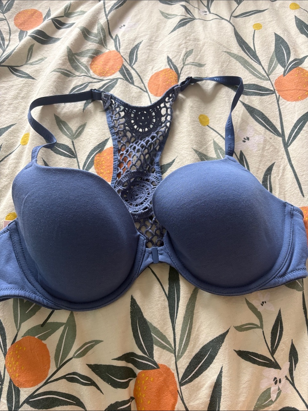 Victoria's Secret Crochet Racerback Lined Demi Bra 38C